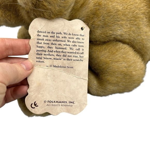 FOLKMANIS LION CUB HAND PUPPET PLUSH TOY VINTAGE COLLECTIBLE NEW WITH TAGS - Picture 10 of 11